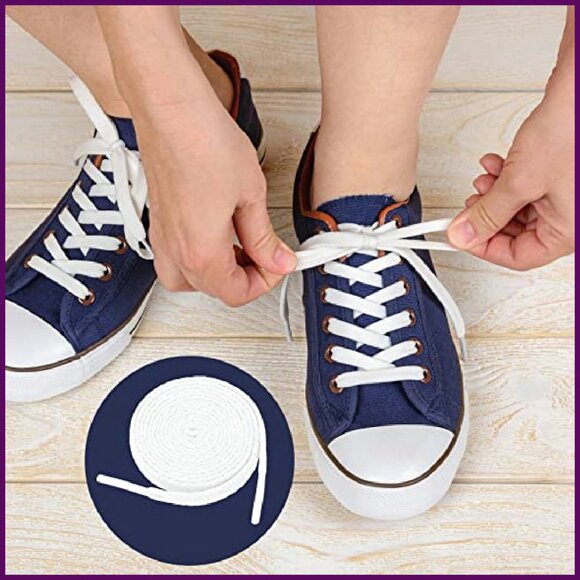 100 Pairs Polyester Shoelaces 47" Flat Sneaker Boot Laces - Picture 7 of 8